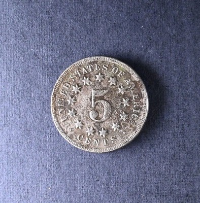 1869 5c Five Cent Shield Nickle VG Circulated Coin US Mint