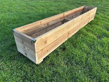 wooden garden planter 6ft Long Rustic EXTRA LARGE JUMBO Timber Flower Trough Tub