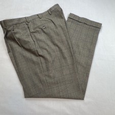 Austin Reed Signature Men  s 38 Wool Cashmere Dress Pants Gray Glen Plaid Pleated
