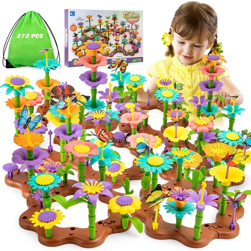 Childrens Flower Garden Building Toys, Stem Toys, Build A Garden, 272pcs for Kid - 第 1/8 張圖片