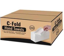 White C-fold Paper Towels Hand Towel White 2ply Pure 2400 Sheets for dispenser