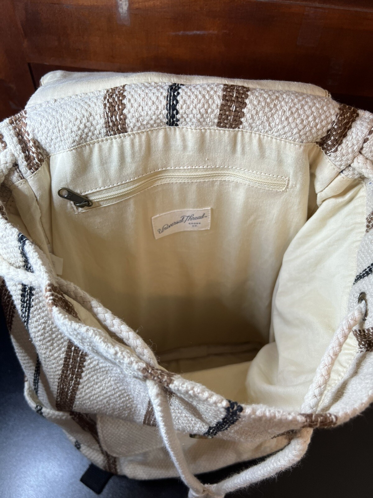 Universal Thread Canvas Boho Backpack Book Bag Iv… - image 7