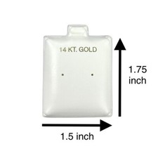 White Earring Puff Pad Display Cards 14kt Gold Imprinted 1.75 X 1.50 inches
