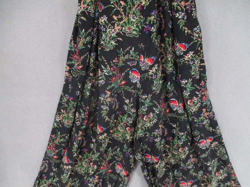Princess Highway Jumpsuit Womens 14 Black Green Tie Belted Floral Boho Wide - Picture 4 of 15