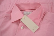 Eton Dress Shirt Size 15 38 Slim Fit In Hot Pink White Geometric Cotton NWT
