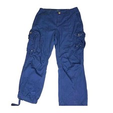 Ralph Lauren Vintage Womens Navy Blue Cargo Pants Size 10 Y2K Lightweight 90s