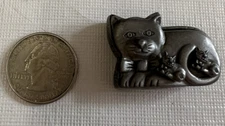 Torino Vintage Pewter Cat Pin w/earrings