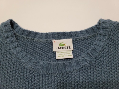 Lacoste Mens Size 5 Large Long Sleeve Pullover Sweater Gray Sage - Picture 7 of 12
