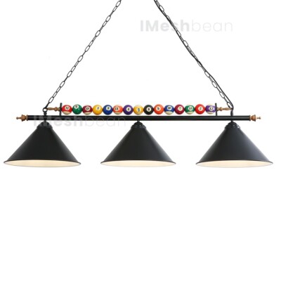 47'' 3-Light Hanging Pool Table Lights Fixture Billiard Pendant Lamp Fits E26 US