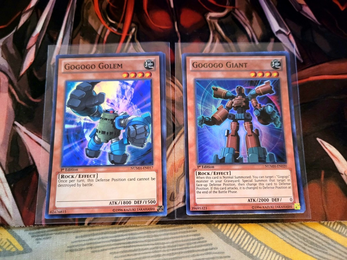 YUGIOH TCG GOGOGO GOLEM + GOGOGO GIANT NUMH SUPER 1ST EDITION YUGIOH TCG GOGOGO GOLEM + GOGOGO GIANT NUMH SUPER 1ST EDITION