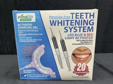 Primal Life Organics Real White Teeth Whitening System Red blue LED light Seal