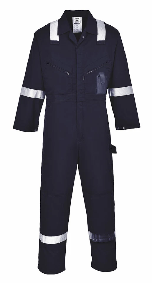 Portwest C814 Iona Cotton Heavy Duty Work Overalls with Reflective Safety Tape - Image 3 of 4