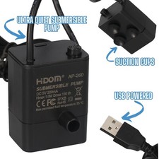 Submersible USB Compact Water Pump For Indoor/Garden Water Feature Fountain Pump