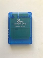 Sony Playstation 2 PS2 OEM MagicGate 8mb Memory Card SCPH-10020 Clear Blue