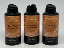 3 NEW BATH  BODY WORKS CANYON MEN'S COLLECTION ALL OVER BODY SPRAY COLOGNE CAN