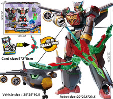 Metal Cardbot FLETA Z Nero Aereo Trasformatore Robot Veicolo Card Toy