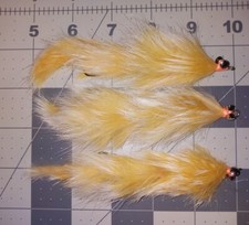 3 ea #2 Articulated Flesh Fly Big Alaska Trout And Dolly Varden frosted Peach
