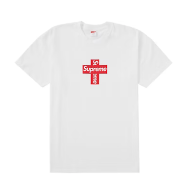 Supreme Cross Box Logo Tee shirt large white | eBay