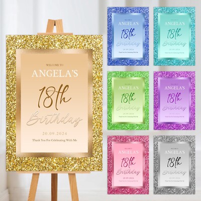 GEBURTSTAG PARTY WILLKOMMEN SCHILD PERSONALISIERT DISPLAY SCHAUMSTOFFPLATTE A3,A2,A1,A0