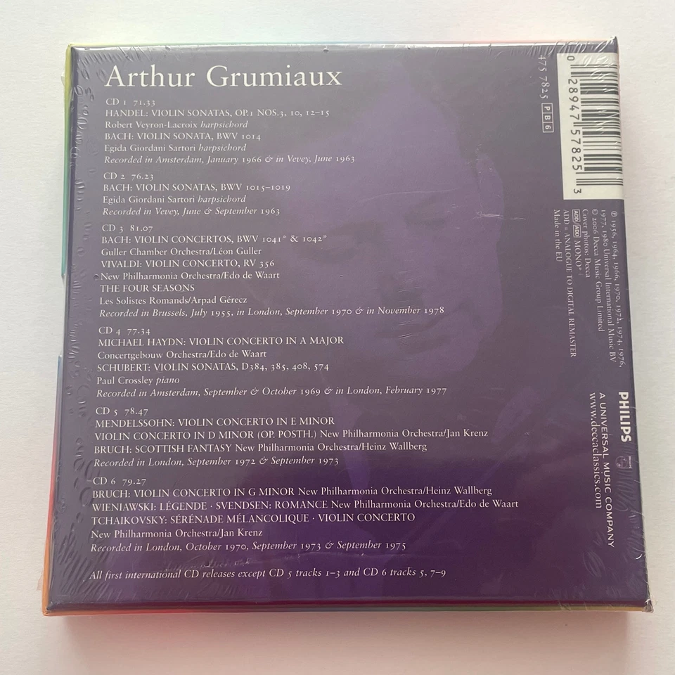 Arthur Grumiaux : Philips Recordings 1955-1978 (6 x CD Box Set 2006) NEW/SEALED - Image 2 of 2