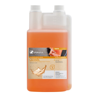 Makana Lachsöl für Pferde (Fischöl), 1 l Dosierflasche