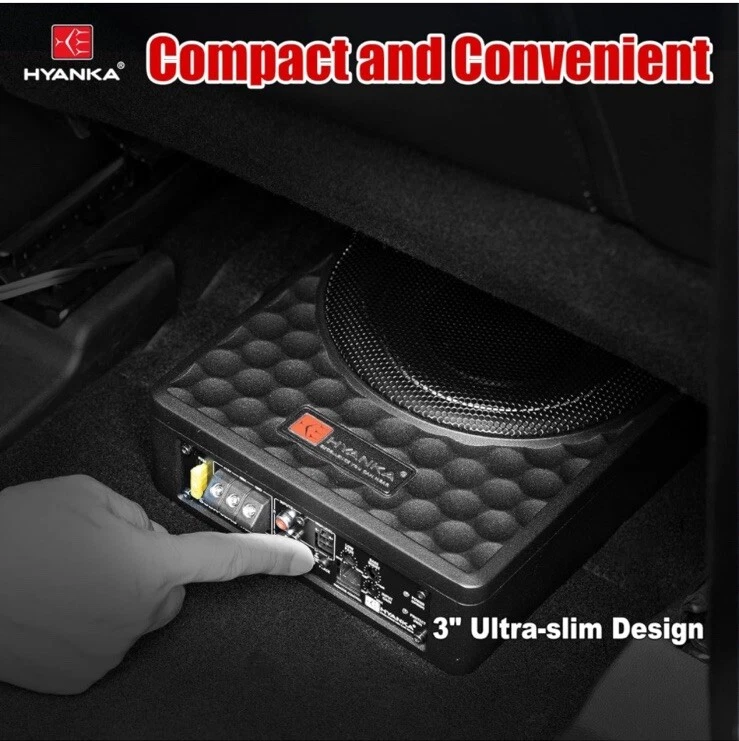 H YANKA SODA-08ASW 400W 8 Inch Compact Underseat Car Subwoofer with Built-in ... - Image 4 of 4