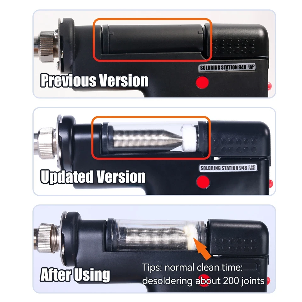 90W Desoldering Station Vacuum Soldering Iron Suction Tin Gun Solder Station Kit - Image 4 of 4