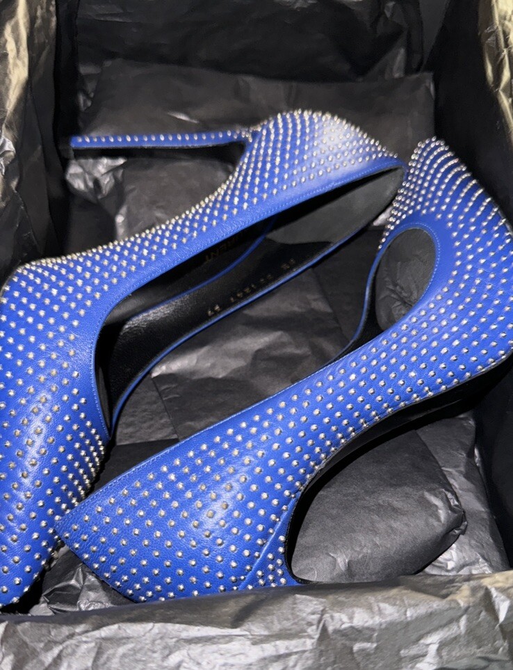 YSL donna Saint Laurent tacco blu taglia 39 leggermente indossato