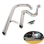 Short Staggered Exhaust Pipe W/Silencer For Yamaha Virago 125 250 XV125 XV250