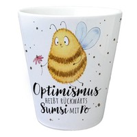 Pummel Biene Blumentopf Mit Spruch Optimismus HeißT RüCkwäRts Sumsi Mit Po