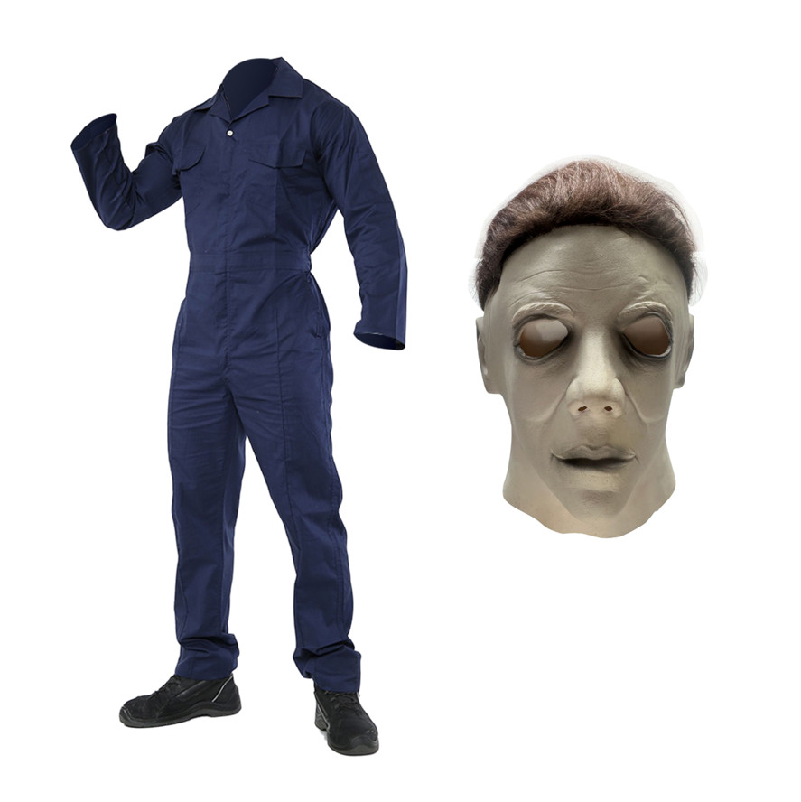 Adulto & Niños Halloween Mike Myers Disfraz Mono & Máscara Set