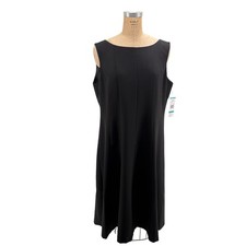 Black Label by Evan-Picone Womens Black Sleeveless A-Line Midi Dress Size 18 NWT