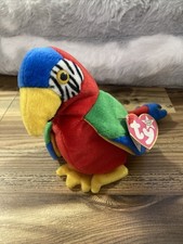 Ty 4197 Beanie Baby Jabber The Parrot Tropical Bird raro 1998 etichetta 1997 colorato