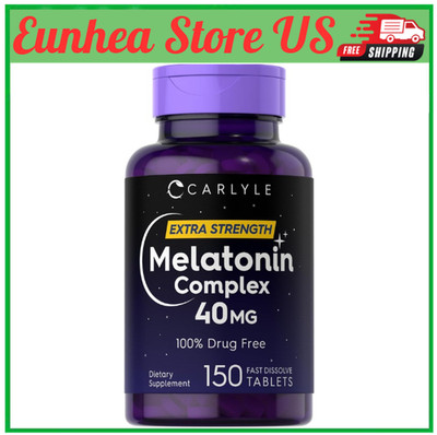 Melatonin 40mg Complex Extra Strength Sleep Support 150 Fast Dissolve Tablets -
