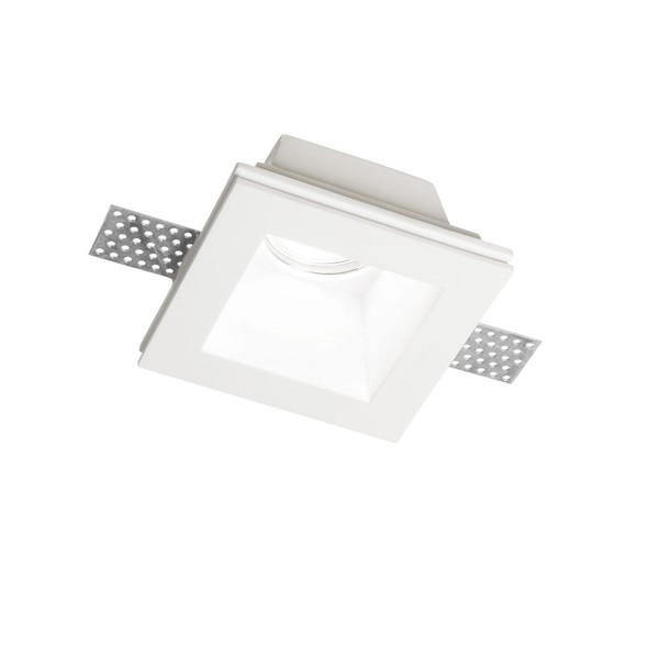 Gips-Einbauleuchte Samba Square, IP20, GU10, üBerstreichbar, Weiß, Reflektor 7 X-image