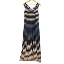 Coldwater Creek Womens Striped Sleeveless Maxi Dress Size 14 USA Casual Travel
