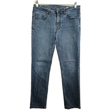 Buffalo David Bitton Jeans Mens Size 34 X 29.5 Stretch Straight Jackson-X Blue