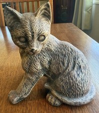 Small Standing Kitty Cat Garden Statues, Approx 7  Tall