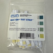 FMP Quaternary Ammonia Sanitizer Test Strips QAC QR Tape 1 Pack 100 ct