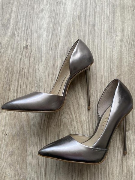 Women San Marina Heels Silver Leather 35
