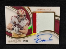 GEORGE KITTLE 49ERS 2023 PANINI IMMACULATE HUGE PREMIUM PATCH ON CARD AUTO #7/10