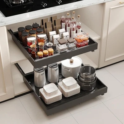 NEWMATIC Expandable Pull Out Cabinet Organizer 2pack