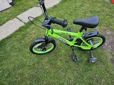 Pedal Pals 14 Inch Kids Bike Green with Training Wheels