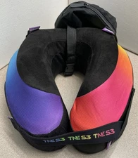 Cabeau TNE S3 Memory Foam Travel Pillow Seat Straps Rainbow Colors w Case