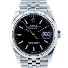 Rolex Datejust 126234 36mm Black Dial 18KW Gold Steel Auto Watch Box Cert 2022