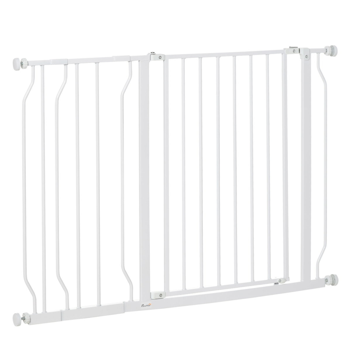 Dog Gate Wide Stair with Door Pressure Fit Cm White Safety Gates - Image 2