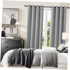 Dark Grey Linen Blackout 52"W x 90"L Pack of 2 Grey Liner - Dark Grey