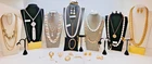 VINTAGE TO MOD SPRING WHITE & GOLD JEWELRY LOT 35 PCS-SOME SIGNED-POLISH-TEXTURE
