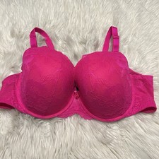 Torrid 46C Bra Pink Lace Perfect Boost Underwire Back Closure 