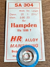 HR  SA304 Hampden 18s pocketwatch Alloy Mainspring - 1696 T watchmaker part